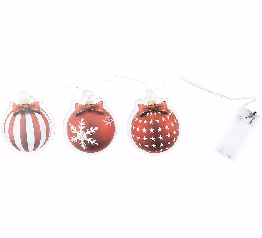Pegatinas Gel Led 3 Figuritas Bolas de Navidad de 15x30 cm