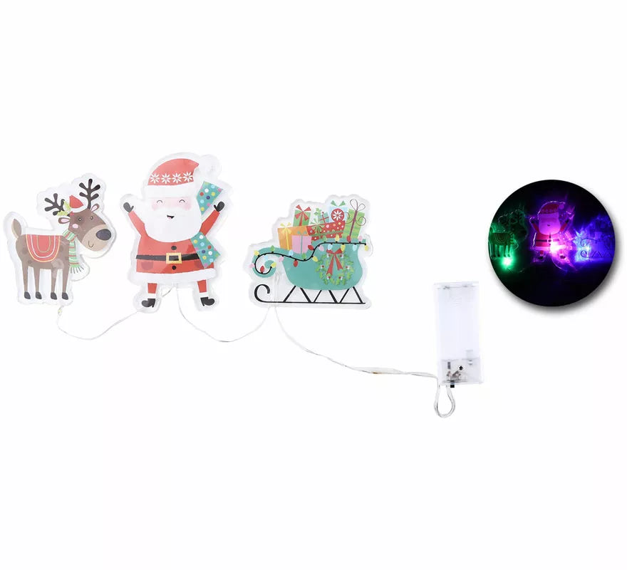 Translation missing: en.Pegatinas Gel Led 3 Figuritas de Papá Noel y Reno de 15x30 cm
