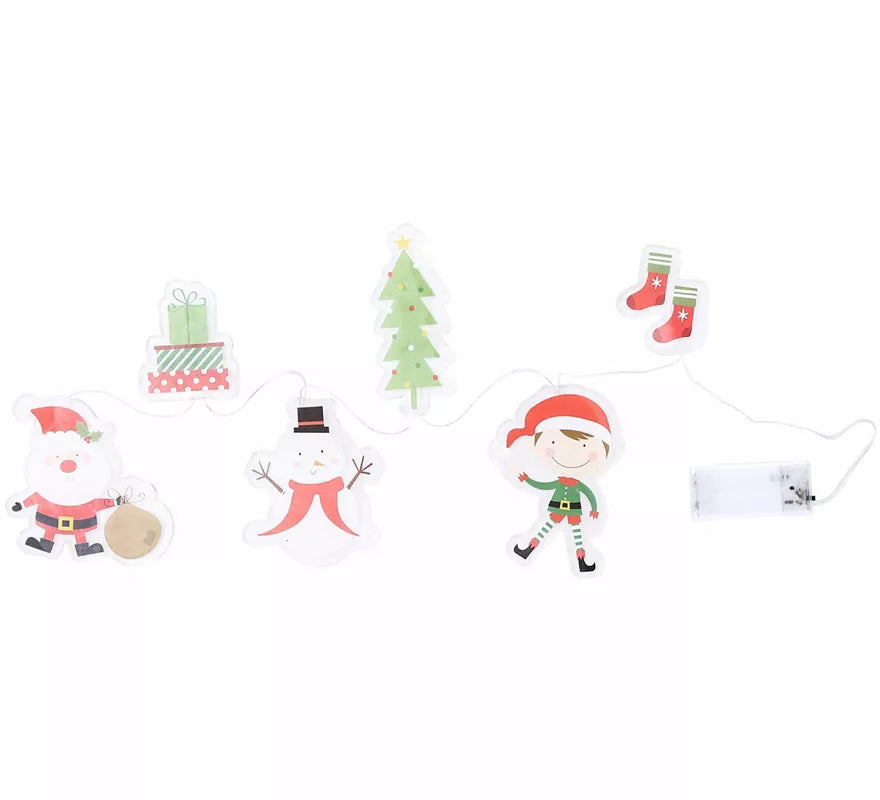 Pegatinas Gel Led 6 Figuritas de Navidad de 15x35 cm