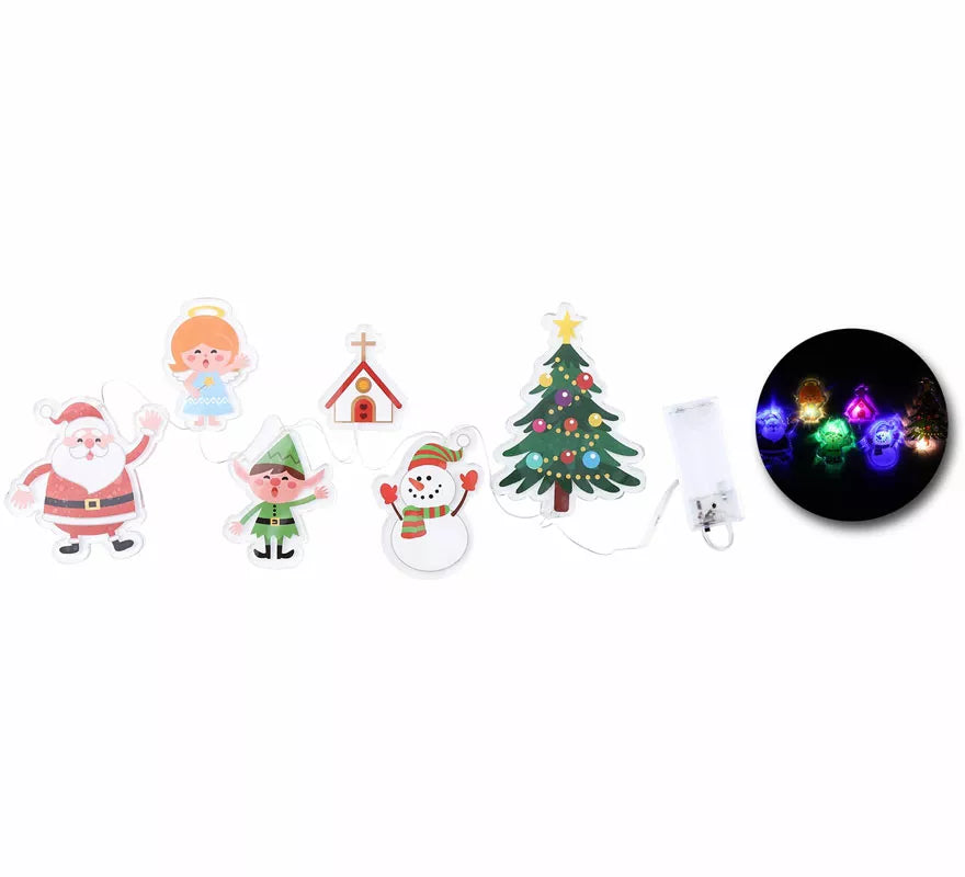 Translation missing: en.Pegatinas Gel Led 6 Figuritas Graciosas de Navidad de 15x35 cm