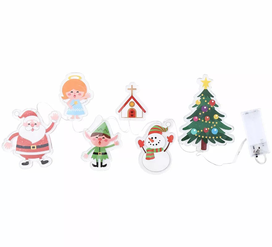 Pegatinas Gel Led 6 Figuritas Graciosas de Navidad de 15x35 cm