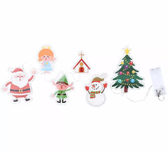 LED Gel Stickers 6 Funny Christmas Figurines 15x35 cm