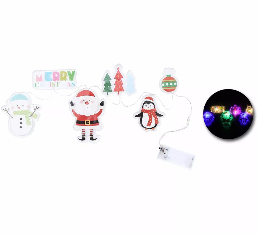 Translation missing: en.Pegatinas Gel Led 6 Figuritas Merry christmas de 15x30 cm