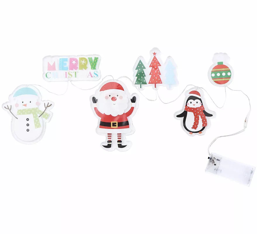 Pegatinas Gel Led 6 Figuritas Merry christmas de 15x30 cm