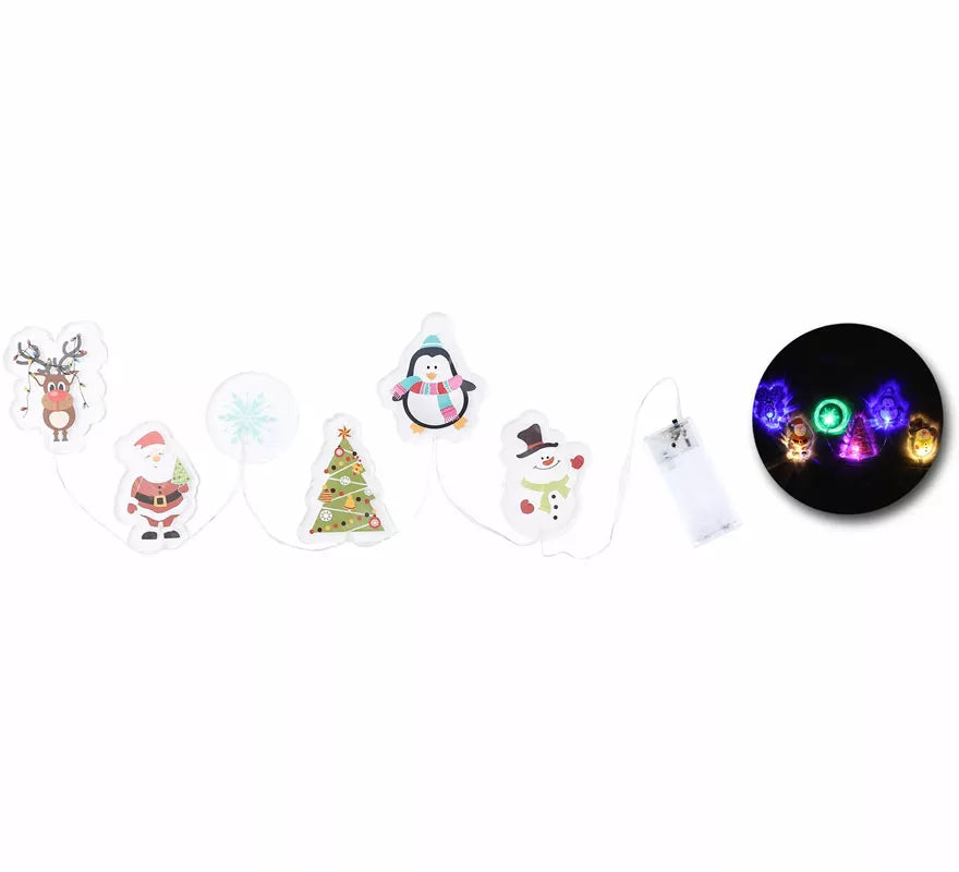 Pegatinas Gel Led 6 Figuritas Motivos Navideños de 15x35 cm