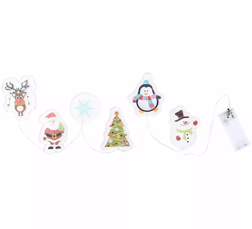 Pegatinas Gel Led 6 Figuritas Motivos Navideños de 15x35 cm