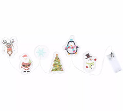 LED Gel Stickers 6 Figurines Christmas Motifs 15x35 cm