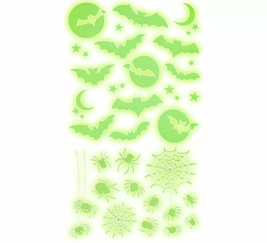 Translation missing: en.Pegatinas Murciélagos y Arañas Fluorescentes de 21x15 cm