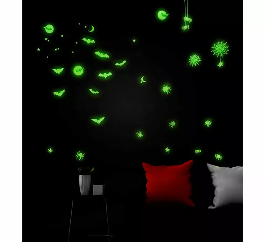 Translation missing: en.Pegatinas Murciélagos y Arañas Fluorescentes de 21x15 cm