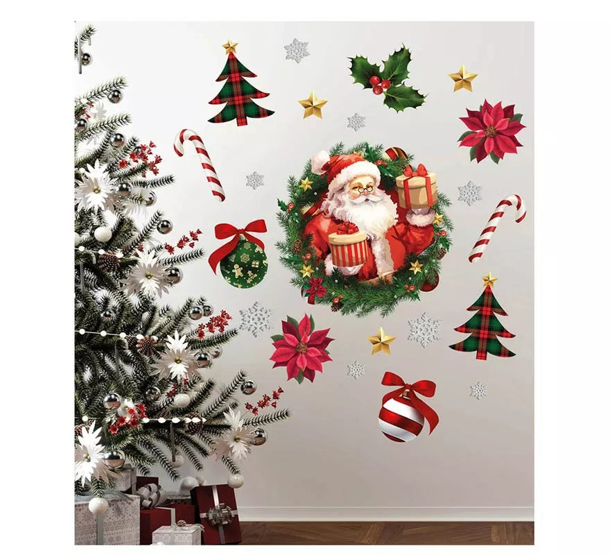 Pegatinas Papá Noel adhesivas para pared de 25x70 cm