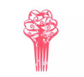 Peineta de Sevillana Flor rosa Fluor de 19 cm