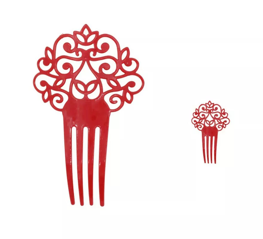 Peineta de Sevillana roja de 14 cm
