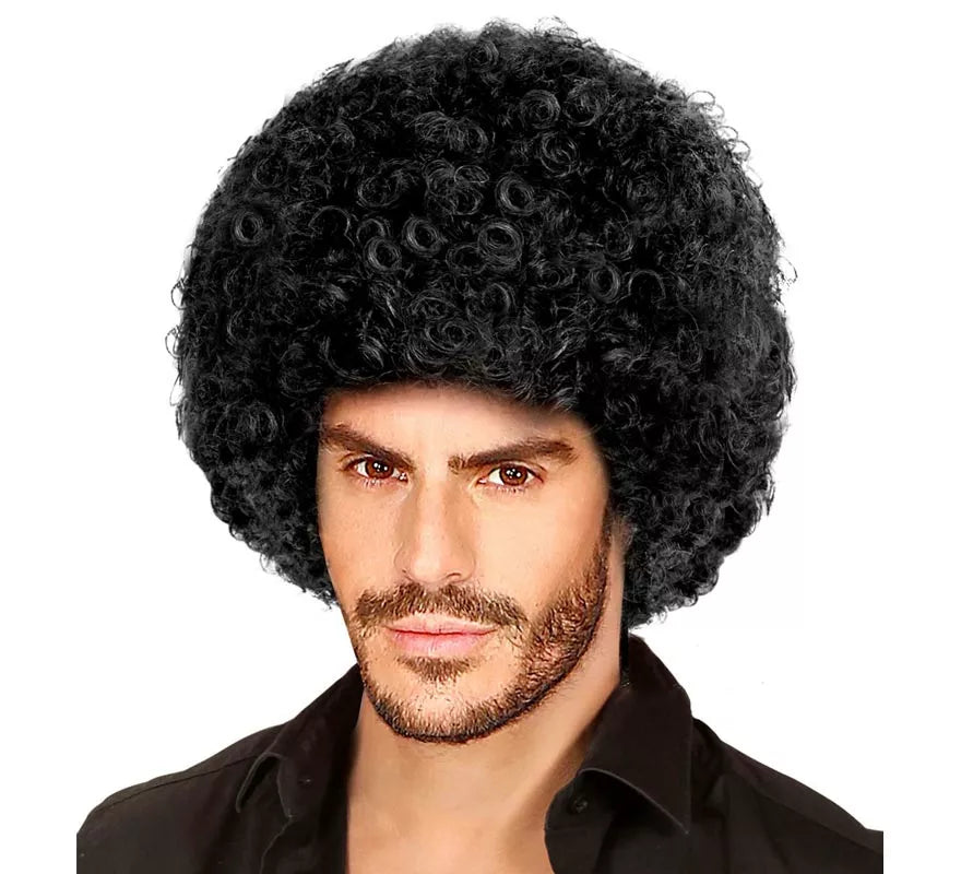 Peluca Afro clásica negra adulto