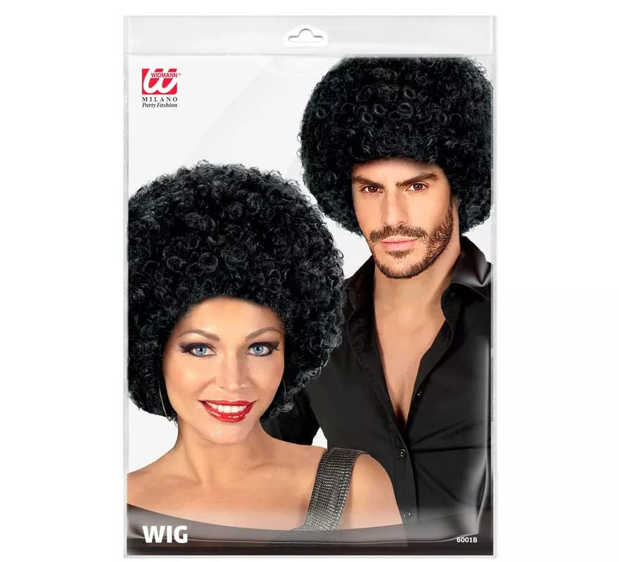 Peluca Afro clásica negra adulto