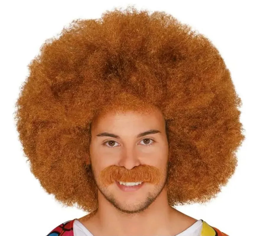 Peluca afro extra grande castaña