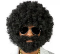 Peluca afro negra con barba de Vagabundo