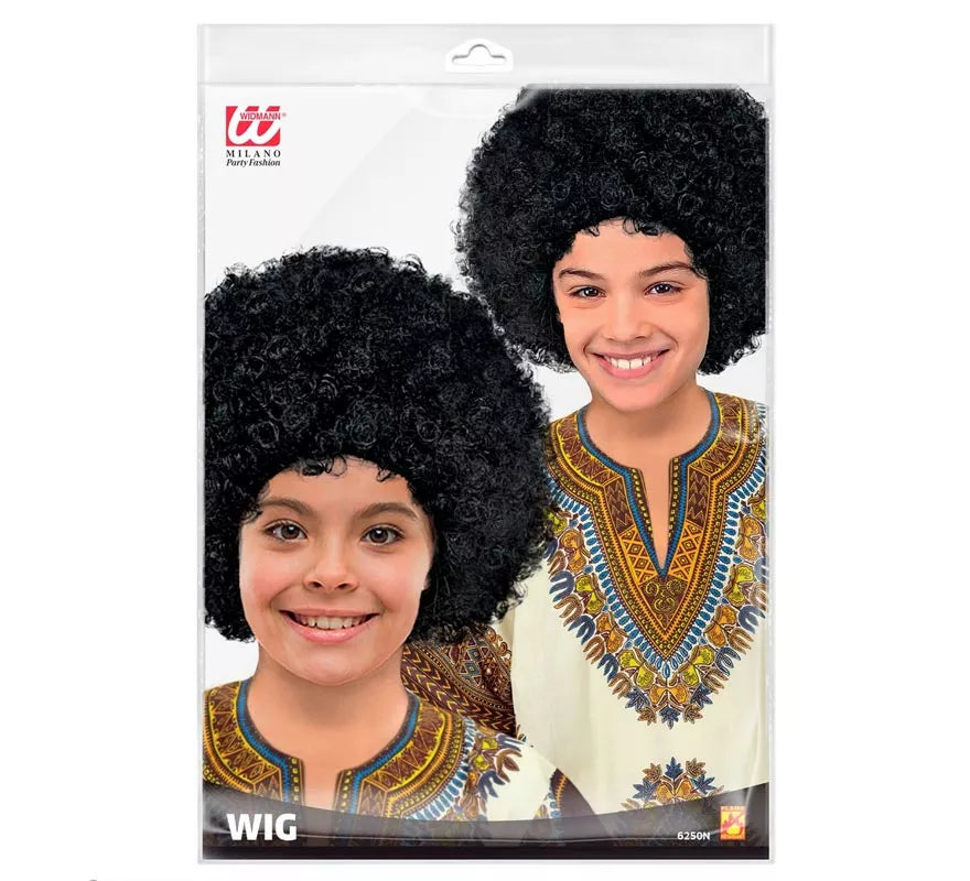 Translation missing: en.Peluca Afro negra en bolsa infantil