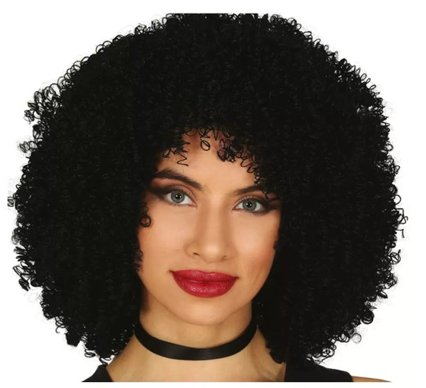 Peluca Afro Rizada Negra