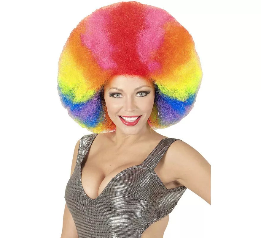 Peluca Afro Sobredimensionada multicolor de alta calidad