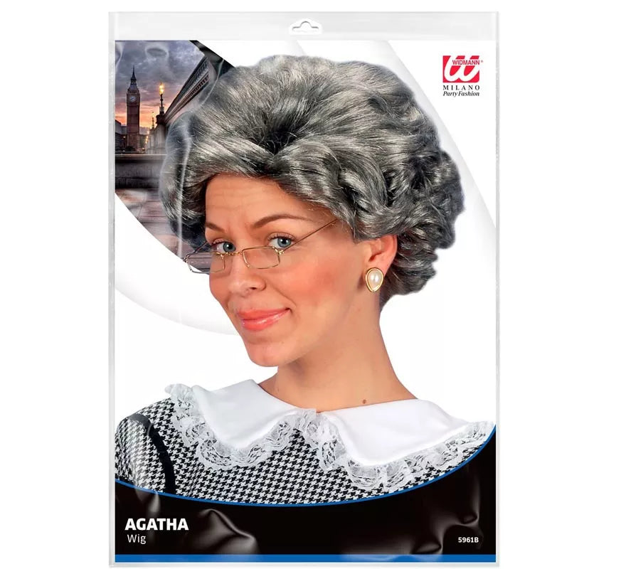 Peluca Agatha de abuela adulto