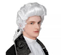 Peluca Barroca blanca de hombre con lazo