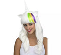 Peluca Blanca de Unicornio con Cuerno y Orejas