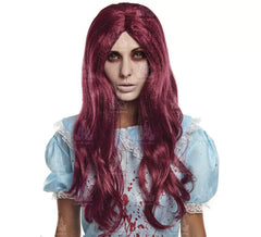 Burgundy Long Straight Doll Wig