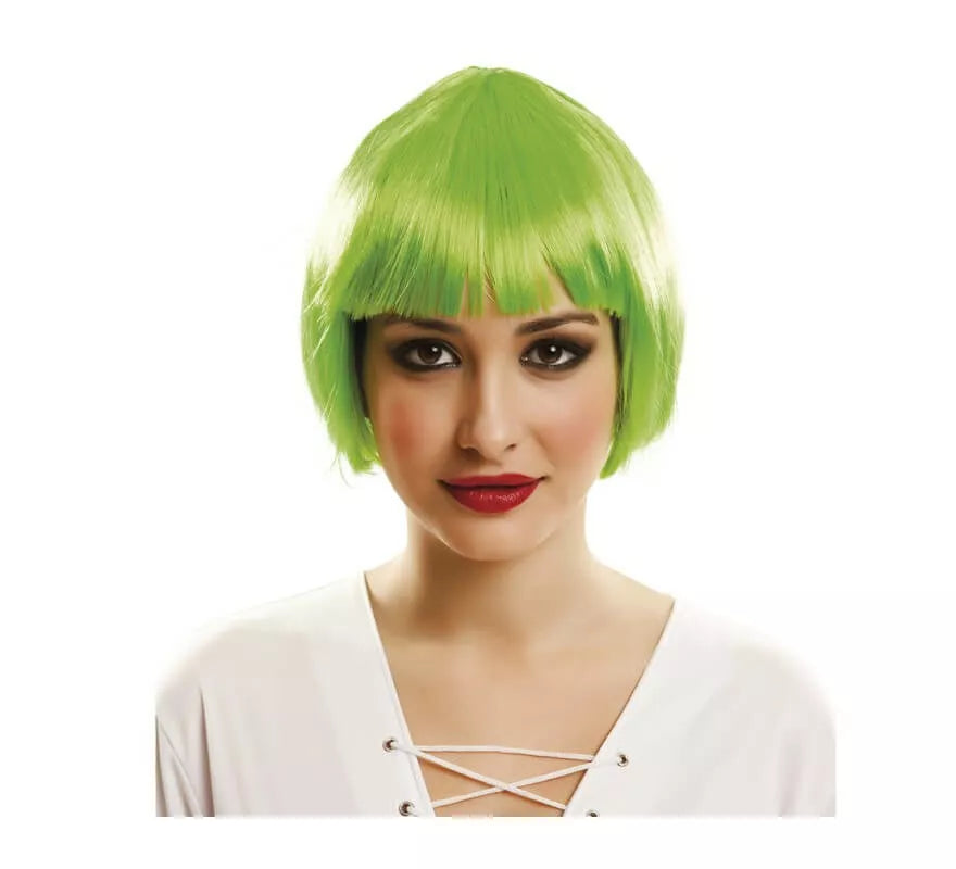 Translation missing: en.Peluca Cabaret verde con flequillo