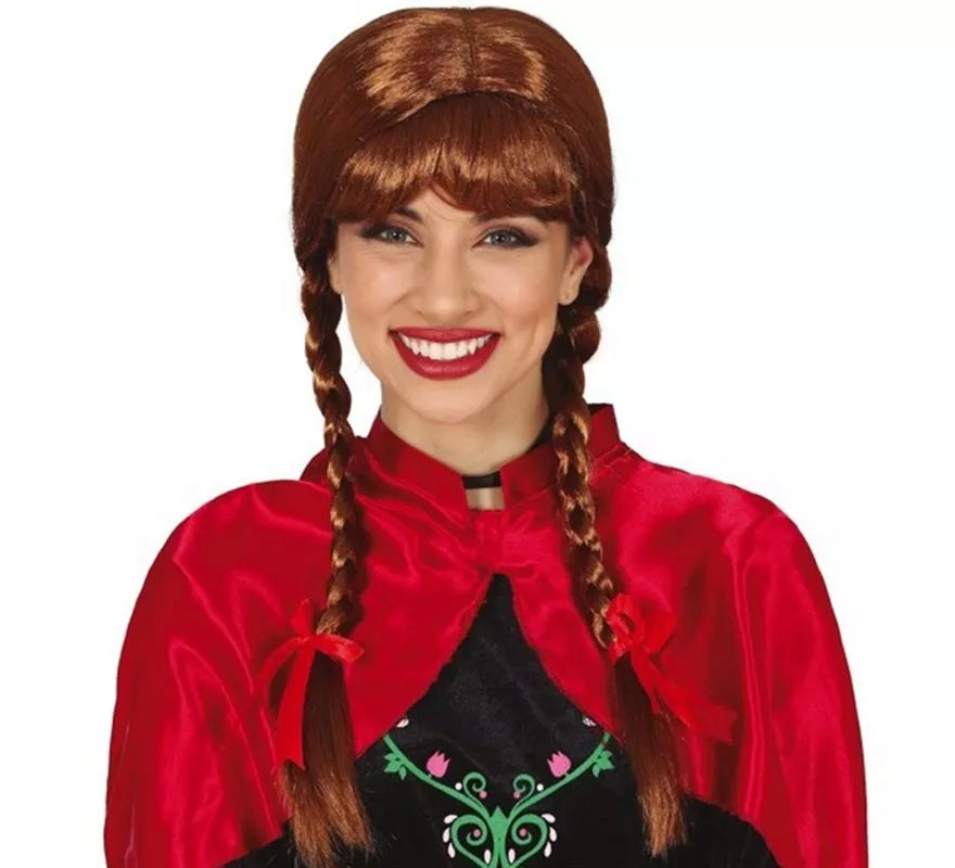Translation missing: it.Peluca Castaña con Coletas y Flequillo