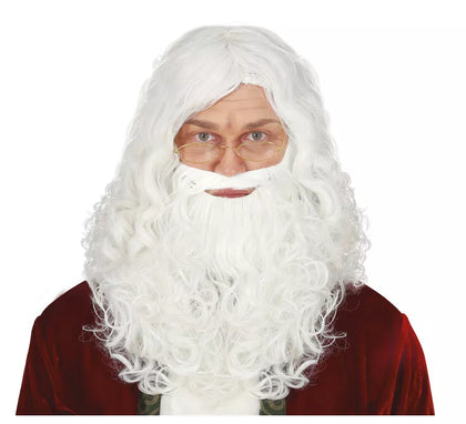 Peluca con Barba de Noel larga en caja