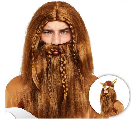 Peluca con Barba Vikinga