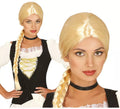 Peluca con trenza rubia