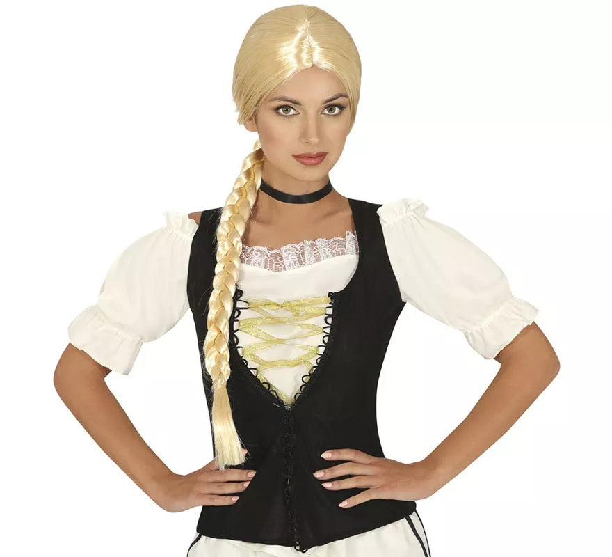 Translation missing: en.Peluca con trenza rubia