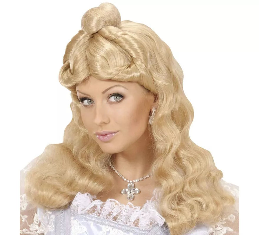 Peluca de Dama con moño en varios colores adulto