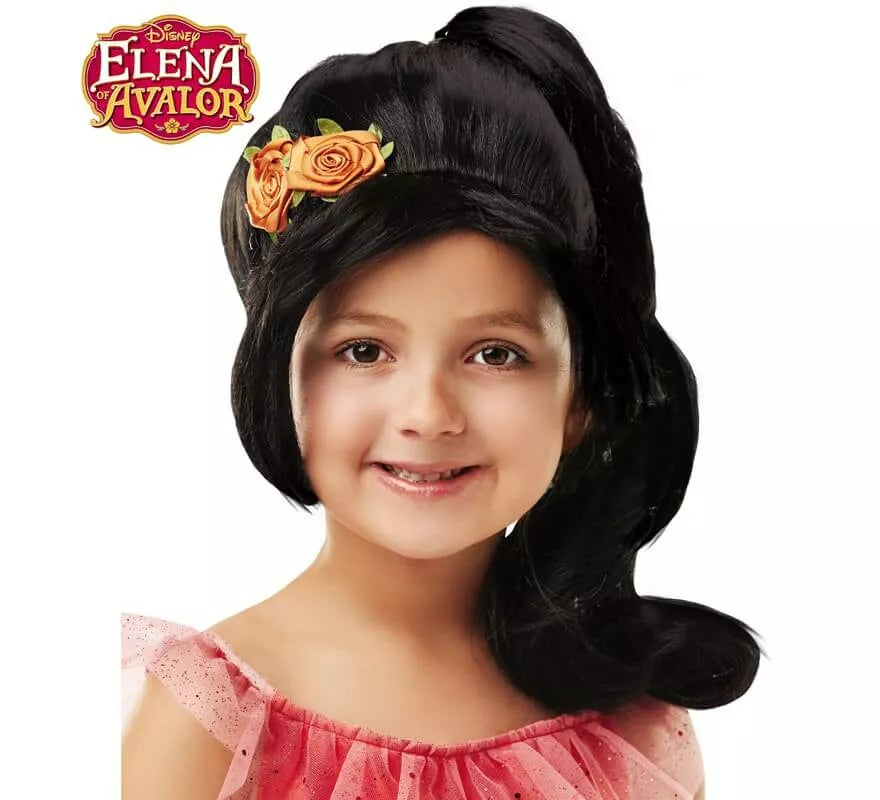 Translation missing: en.Peluca de Elena De Avalor con flor de Disney para niña