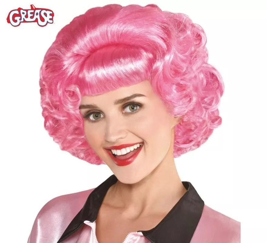 Translation missing: en.Peluca de Frenchy Rosa de Grease para adulto