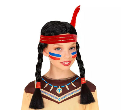 Peluca de India Nativa trenzada para niña