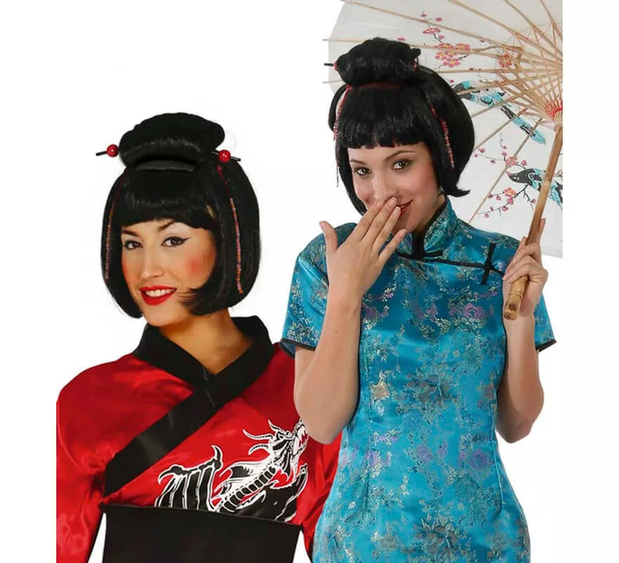 Peluca de Japonesa o Geisha para mujer