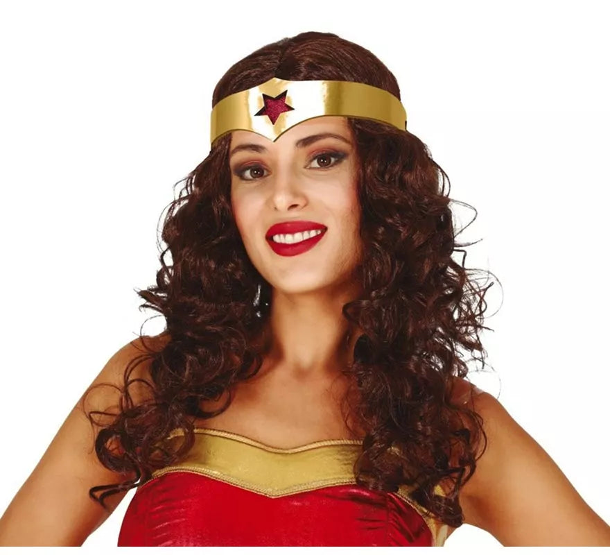 Peluca de Mujer maravilla con Diadema