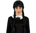Peluca de Niña Siniestra negra trenzada