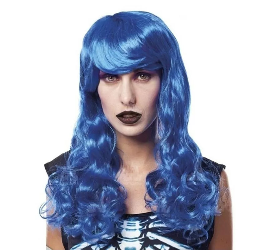 Peluca de Novia Muerta azul adulto
