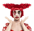 Peluca de Payasa Moños rojo adulto