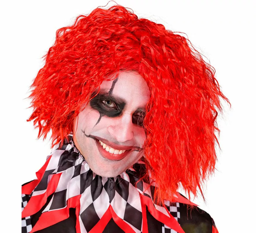 Peluca de Payaso Aterrador roja
