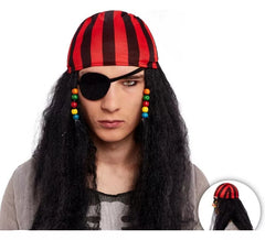 Pirate wig with scarf