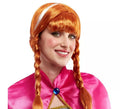 Peluca de Princesa de hielo roja con trenzas