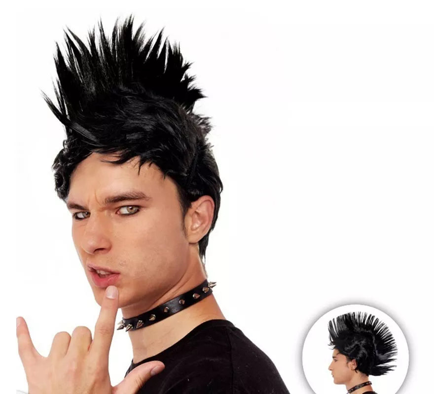 Translation missing: en.Peluca de Punky cresta negra