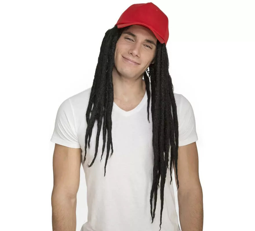 Translation missing: en.Peluca de Rastas con Gorra Roja