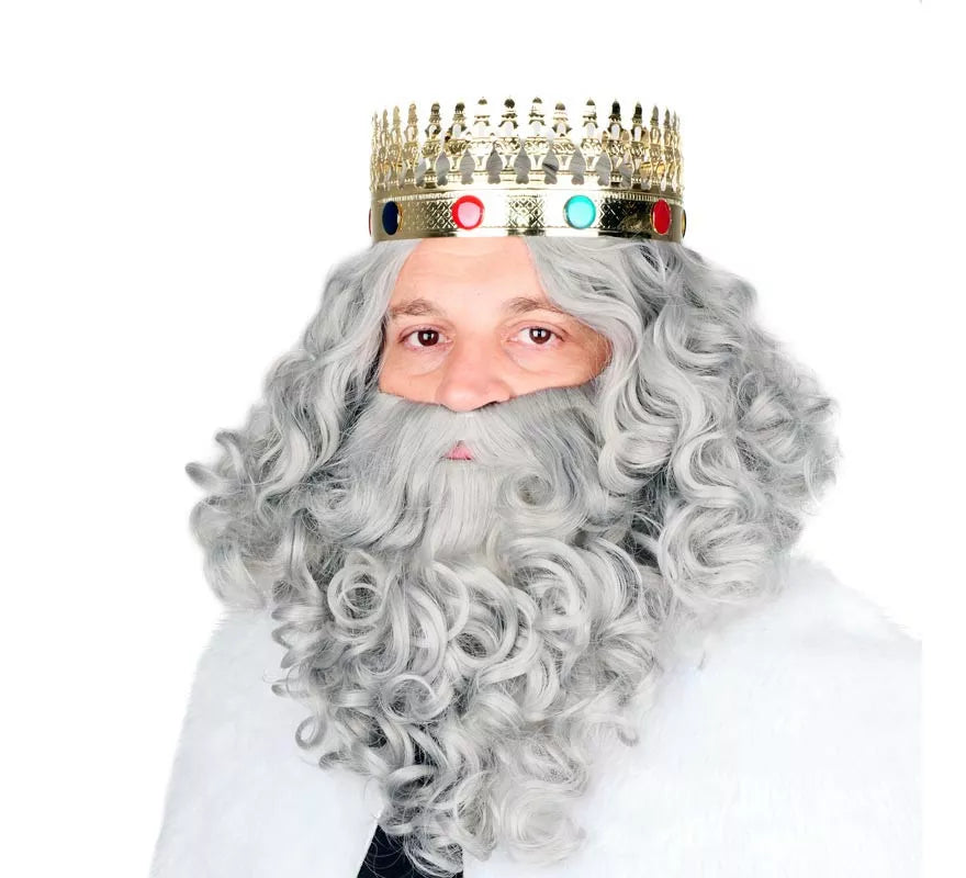 Translation missing: en.Peluca de Rey Mago con Barba gris mate