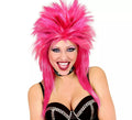 Peluca de Rockstar rosa fuerte adulto