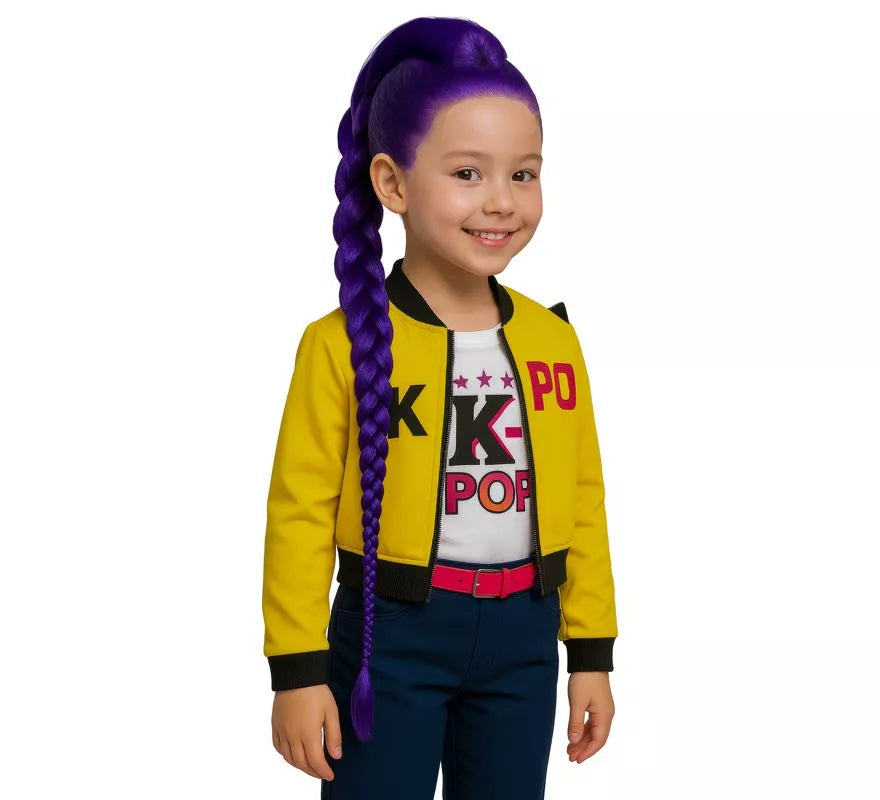 Translation missing: en.Peluca con trenza lila Cantante K-Pop